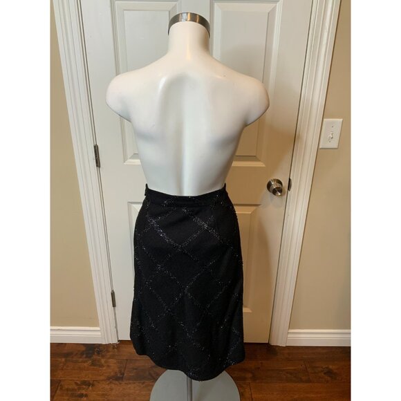 Brooks Brothers Black Wool Shimmering Tweed Pencil Skirt NWT $498 Size 2 - Picture 5 of 7